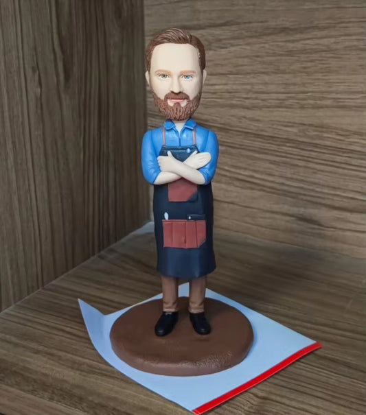 🧡 “Mini You!” – Custom Handmade Bobblehead Figure from Your Photo