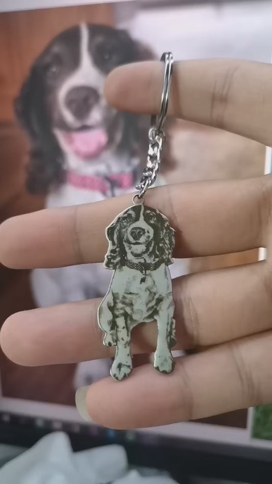 🐾 Forever With You – Custom Pet Photo Keychain | Stainless Steel Memorial Tag